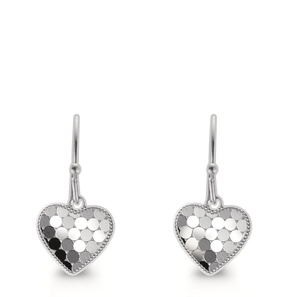 Orecchini Argento rodiato Cuore - Image 2