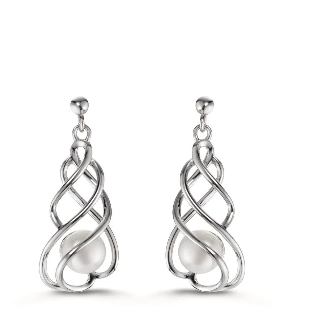 Orecchini Argento rodiato Perla coltivata d'acqua dolce, 2 Perla, 6.5 mm - Image 3