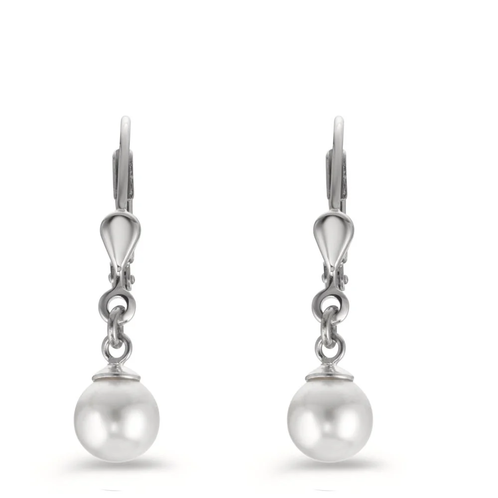 Orecchini Argento rodiato [shining Pearls] bianco, 2 Perla, 5 mm - Image 2