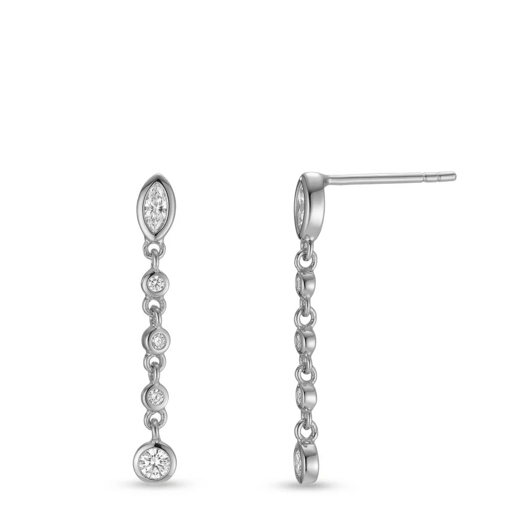 Orecchini Argento Zirconia 10 pietra rodiato