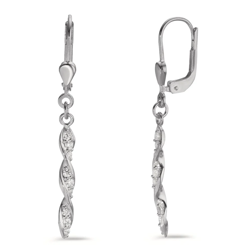 Orecchini Argento Zirconia 18 pietra rodiato
