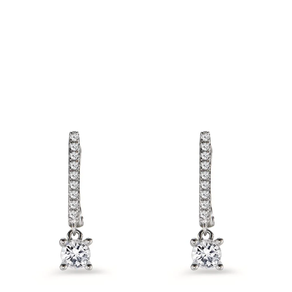 Orecchini Argento Zirconia 20 pietra rodiato - Image 2