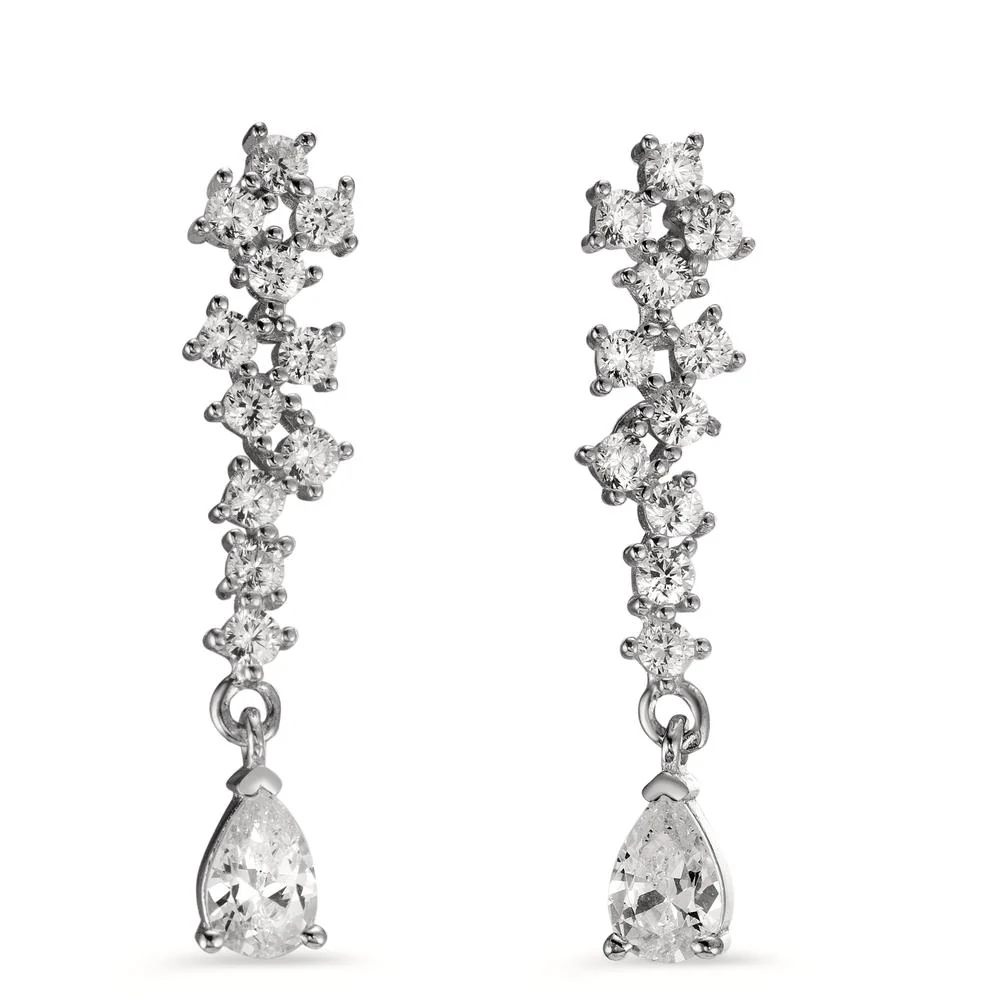 Orecchini Argento Zirconia 24 pietra rodiato - Image 2
