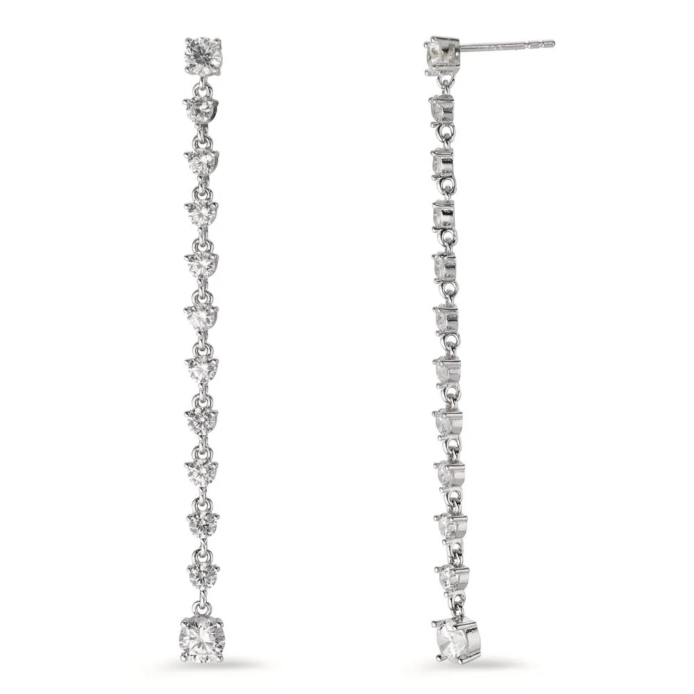 Orecchini Argento Zirconia 24 pietra rodiato