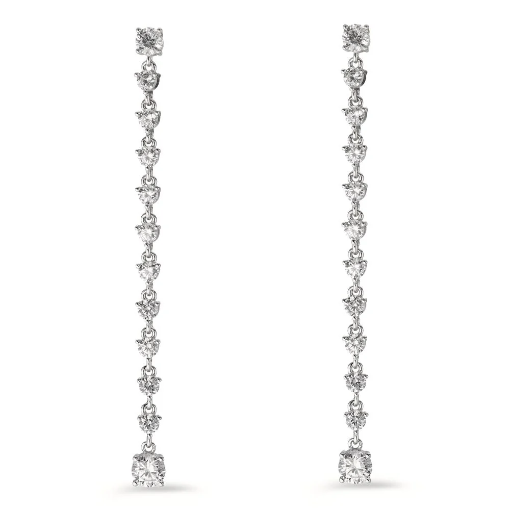 Orecchini Argento Zirconia 24 pietra rodiato - Image 2