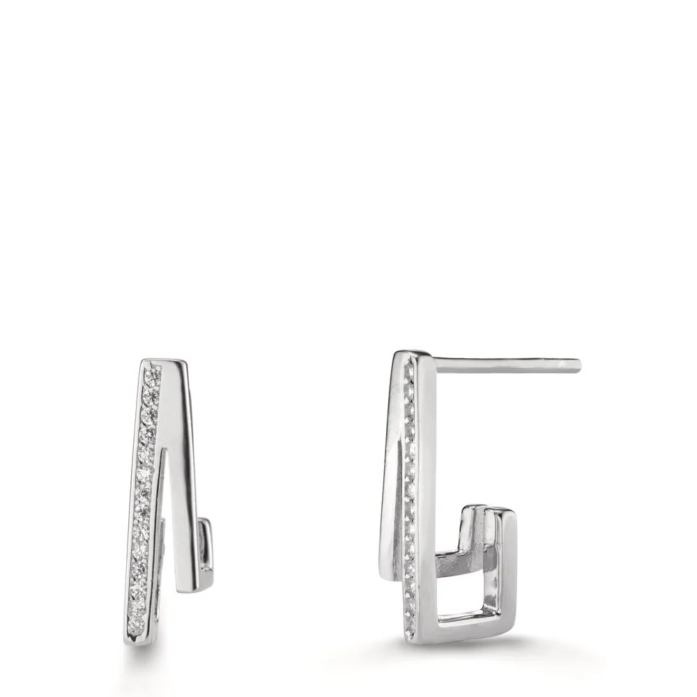 Orecchini Argento Zirconia 28 pietra rodiato