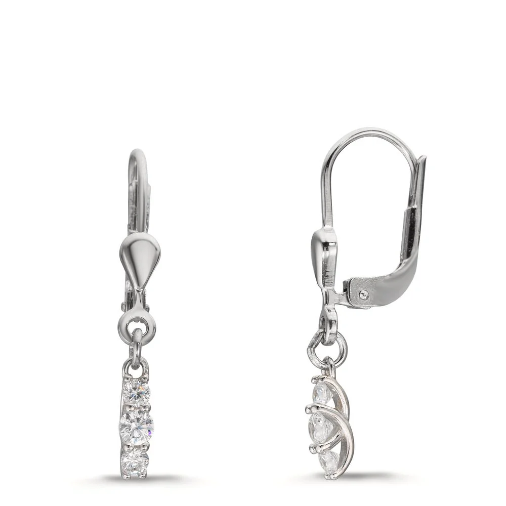 Orecchini Argento Zirconia 6 pietra rodiato