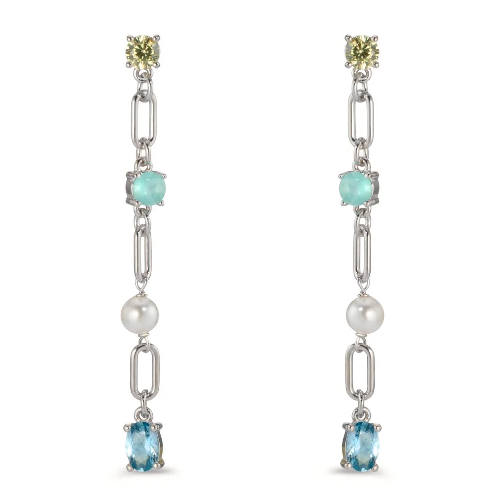 Orecchini Argento Zirconia 6 pietra rodiato [shining Pearls], 2 Perla, 4 mm - Image 2