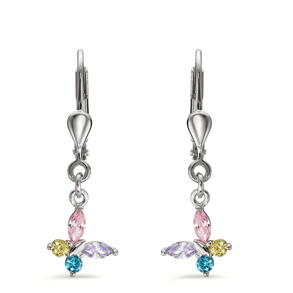 Orecchini Argento Zirconia 8 pietra rodiato Farfalla - Image 2