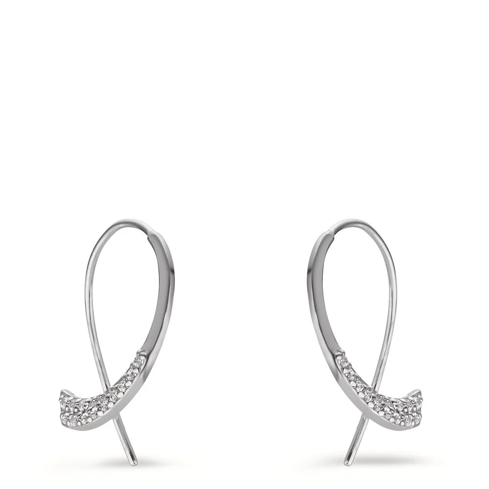 Orecchini Argento Zirconia bianco, 24 pietra rodiato - Image 2