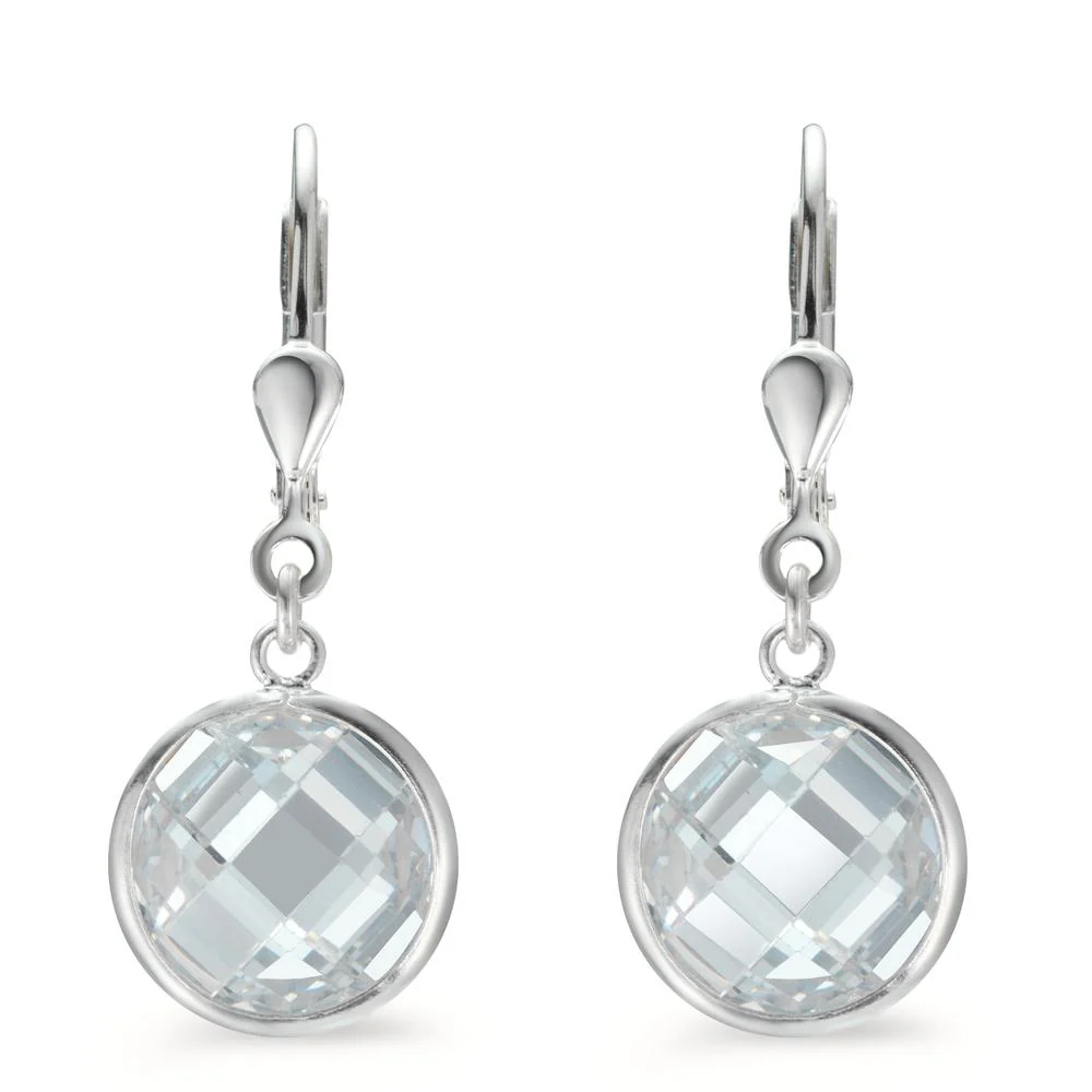 Orecchini Argento Zirconia bianco Ø10 mm - Image 2