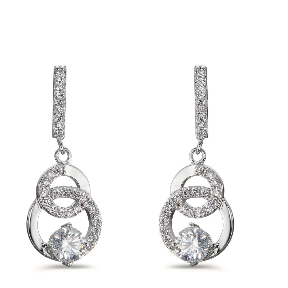 Orecchini Argento Zirconia bianco rodiato - Image 2