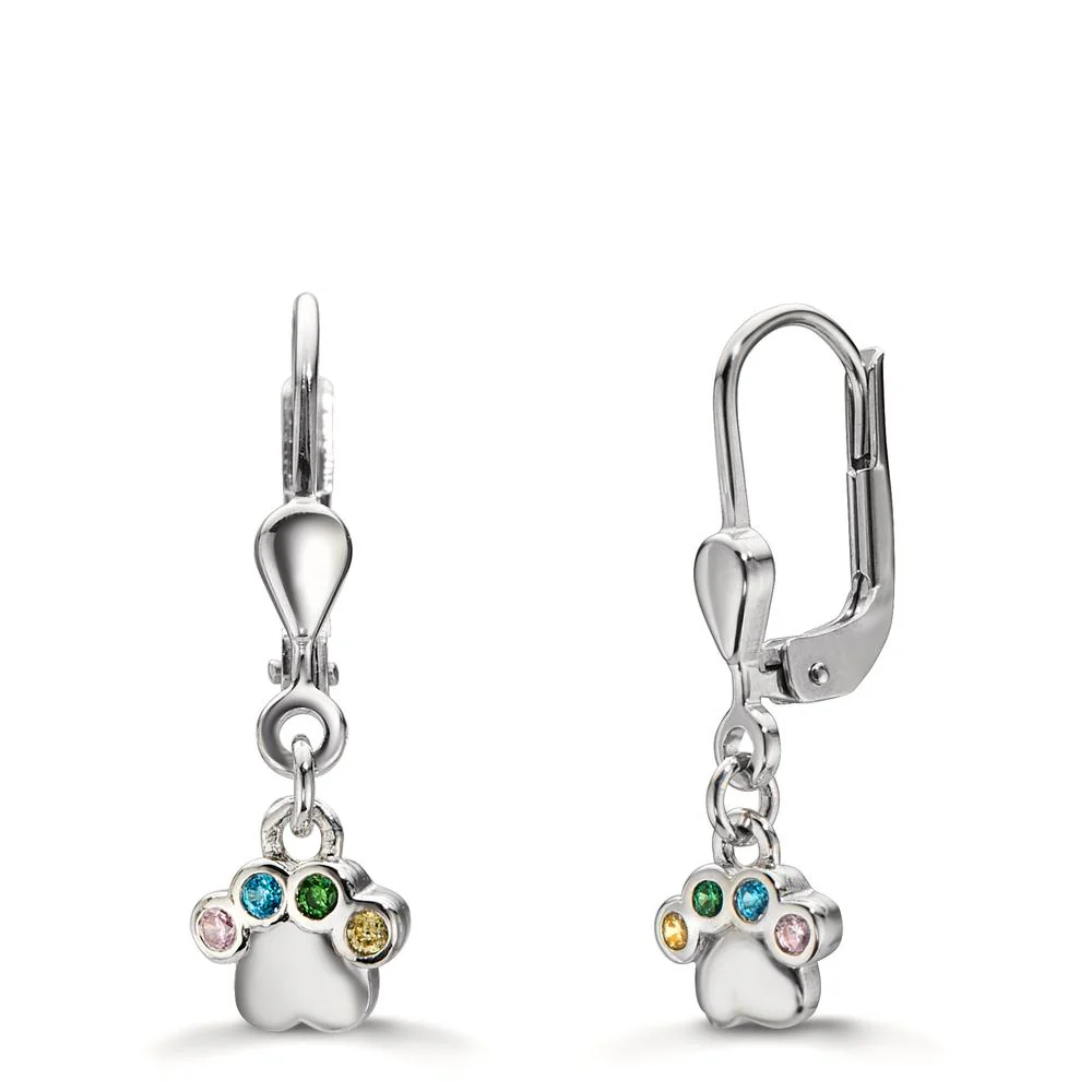 Orecchini Argento Zirconia colorato, 8 pietra rodiato Zampa