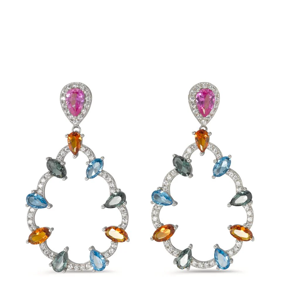 Orecchini Argento Zirconia colorato rodiato - Image 3