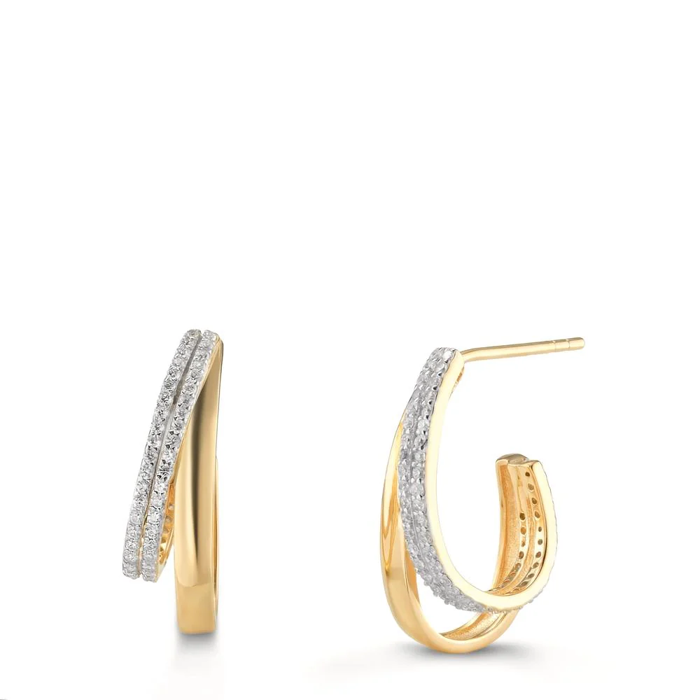 Orecchini Argento Zirconia giallo dorato