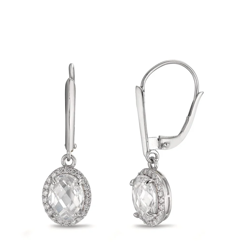 Orecchini Argento Zirconia rodiato