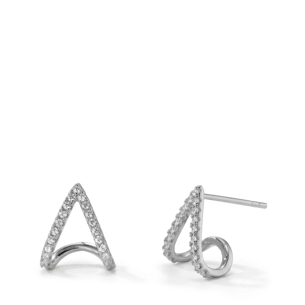Orecchini Argento Zirconia rodiato