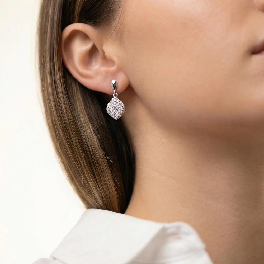Orecchini Argento Zirconia rodiato - Image 2