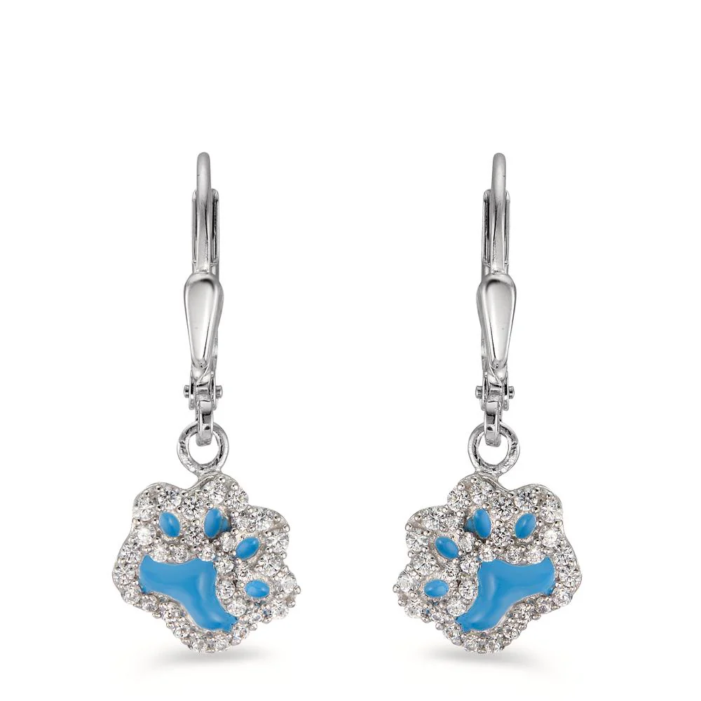 Orecchini Argento Zirconia rodiato Zampa - Image 3