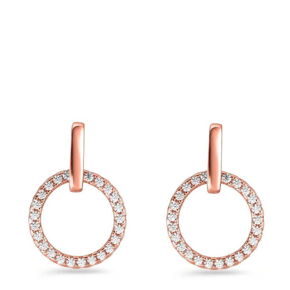 Orecchini Argento Zirconia rosa dorato Ø13 mm - Image 2