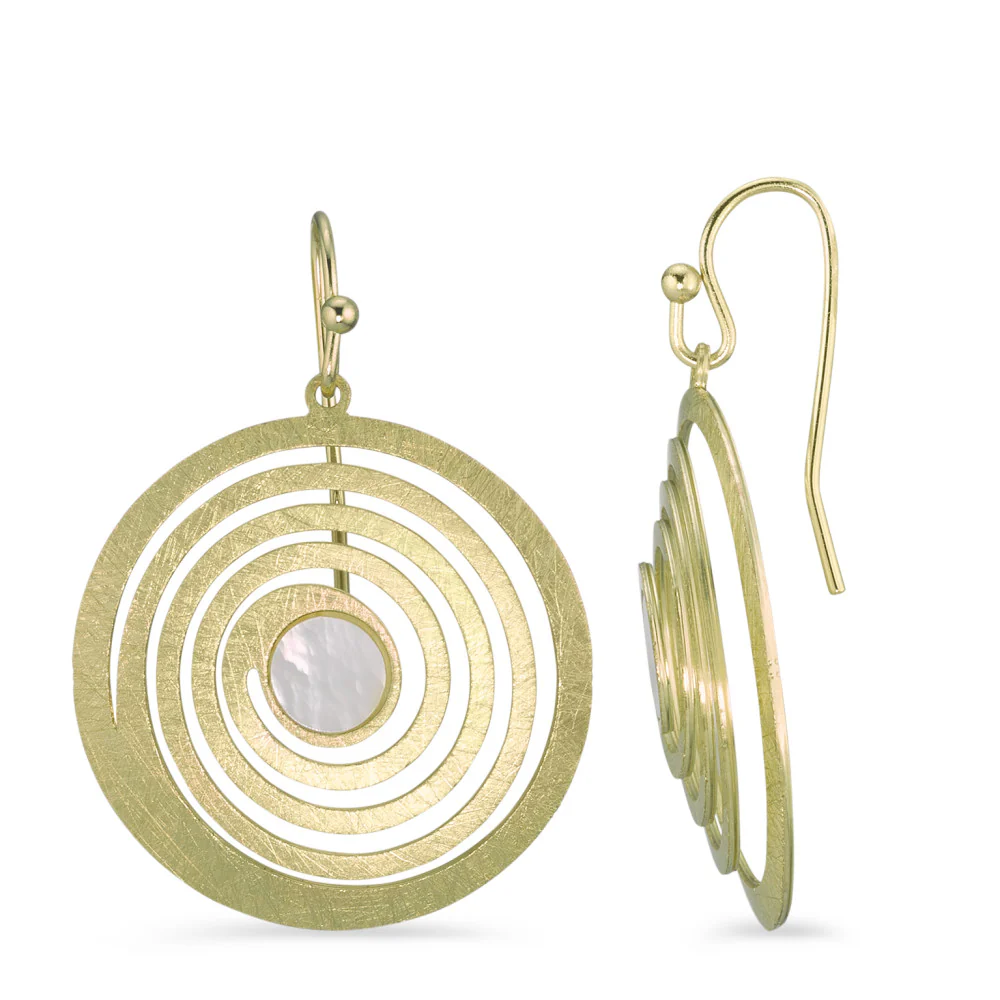 Orecchini Bronzo Madreperla bianco Ø25 mm