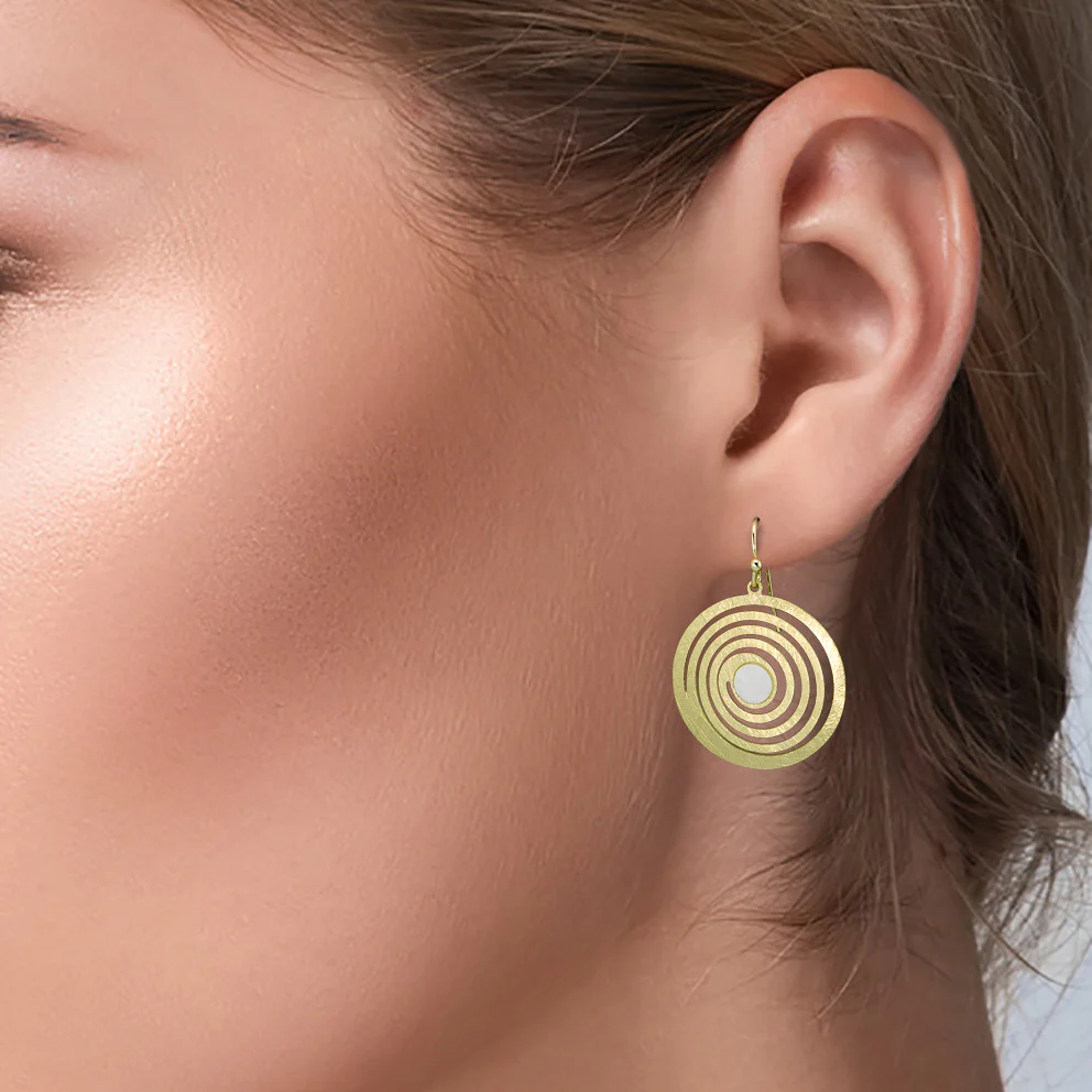 Orecchini Bronzo Madreperla bianco Ø25 mm - Image 2