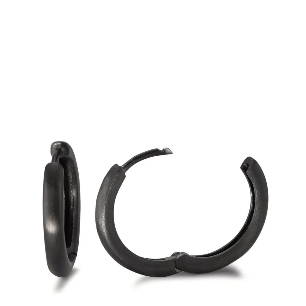 Orecchini circolari Acciaio inossidabile nero rivestimento IP - Image 2