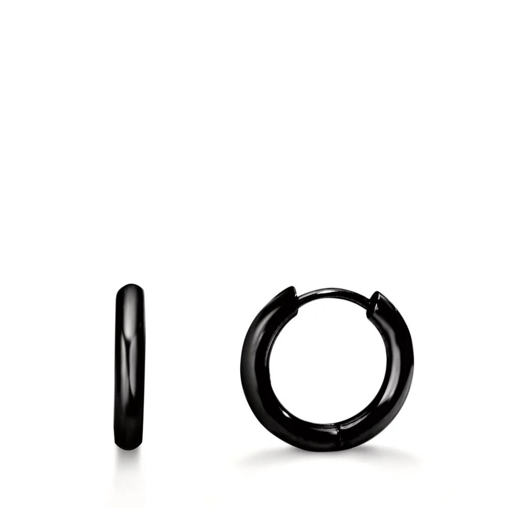 Orecchini circolari Acciaio inossidabile nero rivestimento IP
