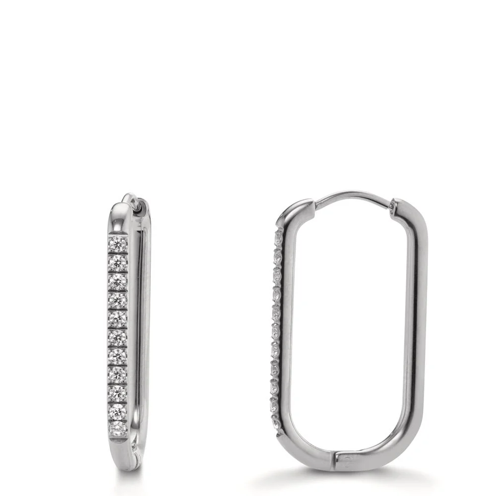 Orecchini circolari Acciaio inossidabile Zirconia 22 pietra