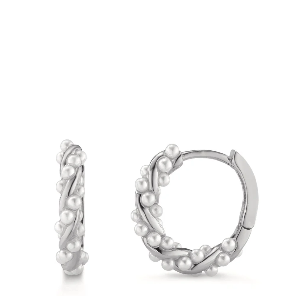 Orecchini circolari Argento rodiato [shining Pearls]