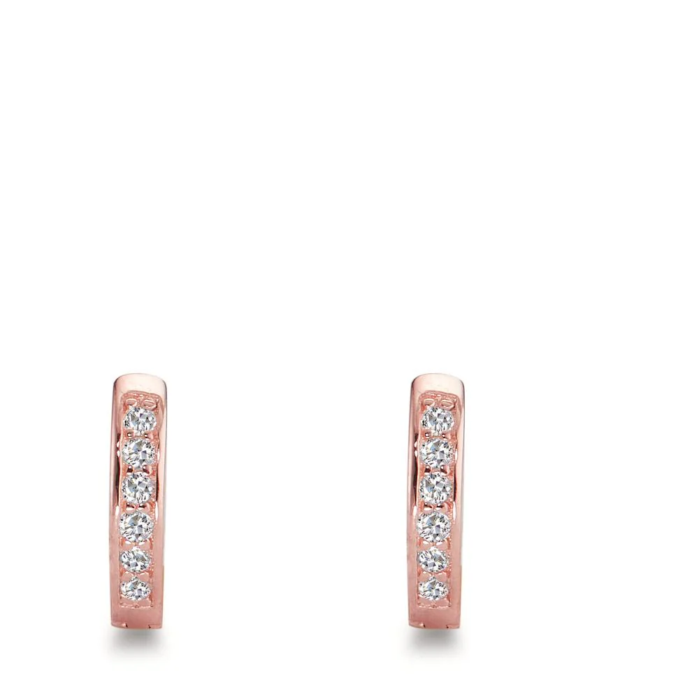 Orecchini circolari Argento Zirconia 12 pietra rosa dorato - Image 2