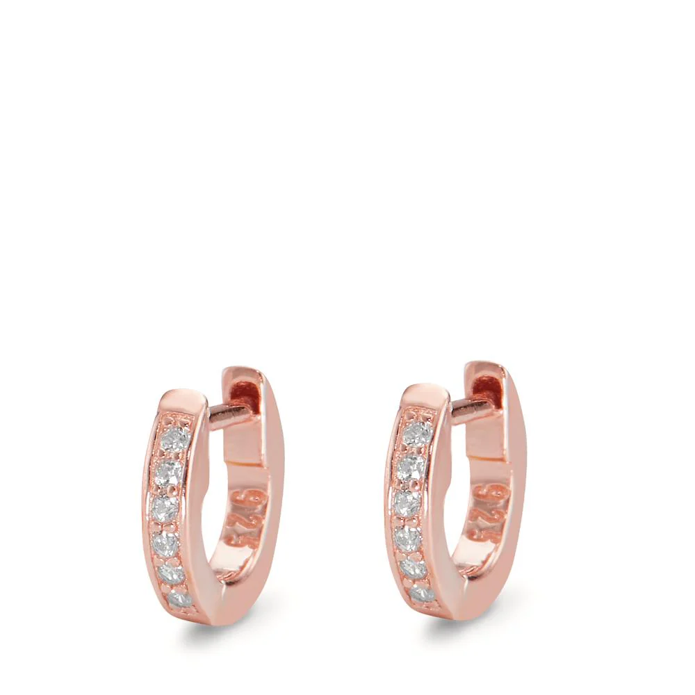 Orecchini circolari Argento Zirconia 12 pietra rosa dorato - Image 3