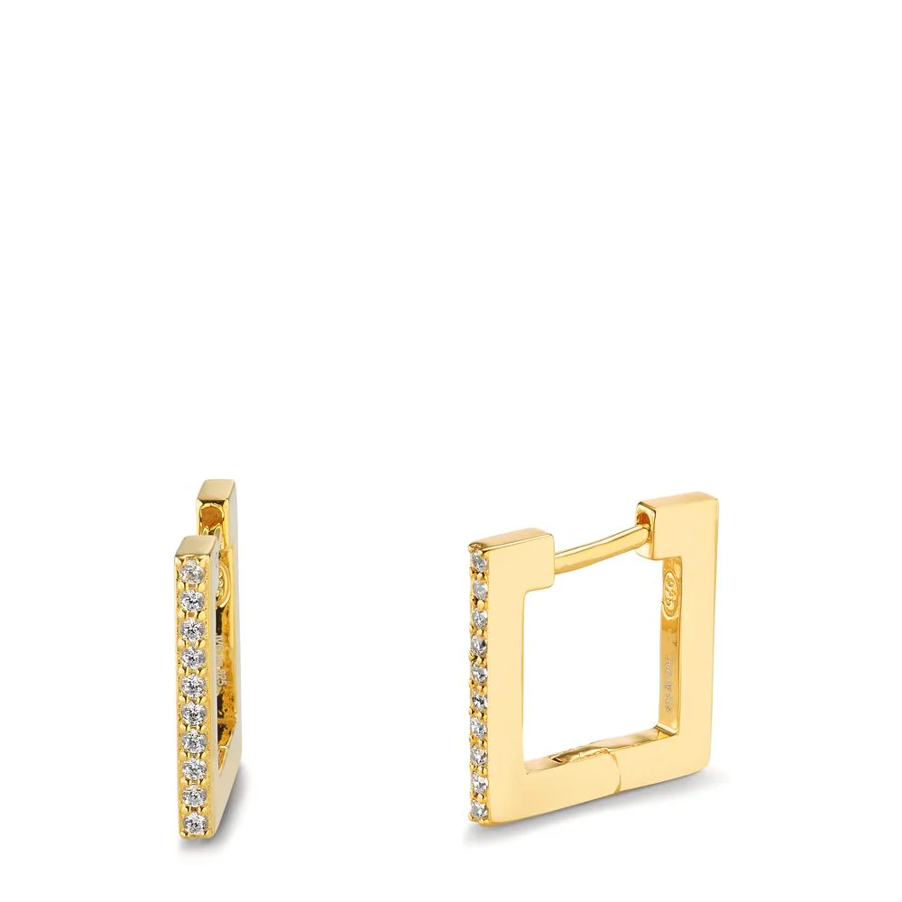 Orecchini circolari Argento Zirconia 20 pietra giallo dorato