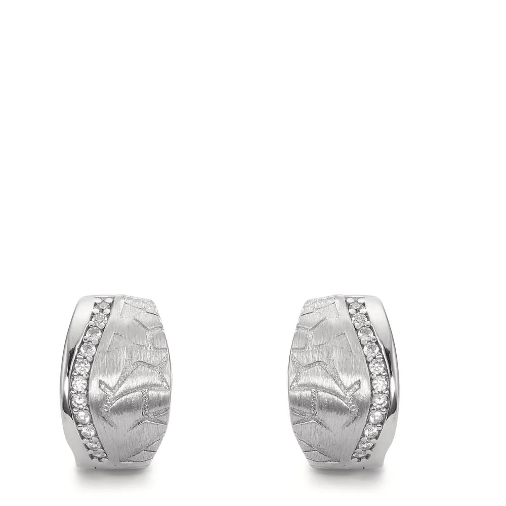Orecchini circolari Argento Zirconia 22 pietra rodiato - Image 2