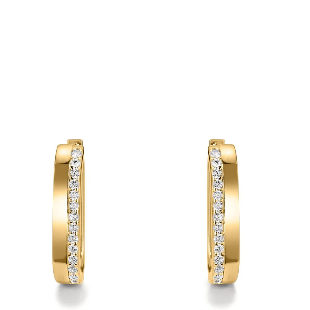 Orecchini circolari Argento Zirconia 28 pietra giallo dorato - Image 2