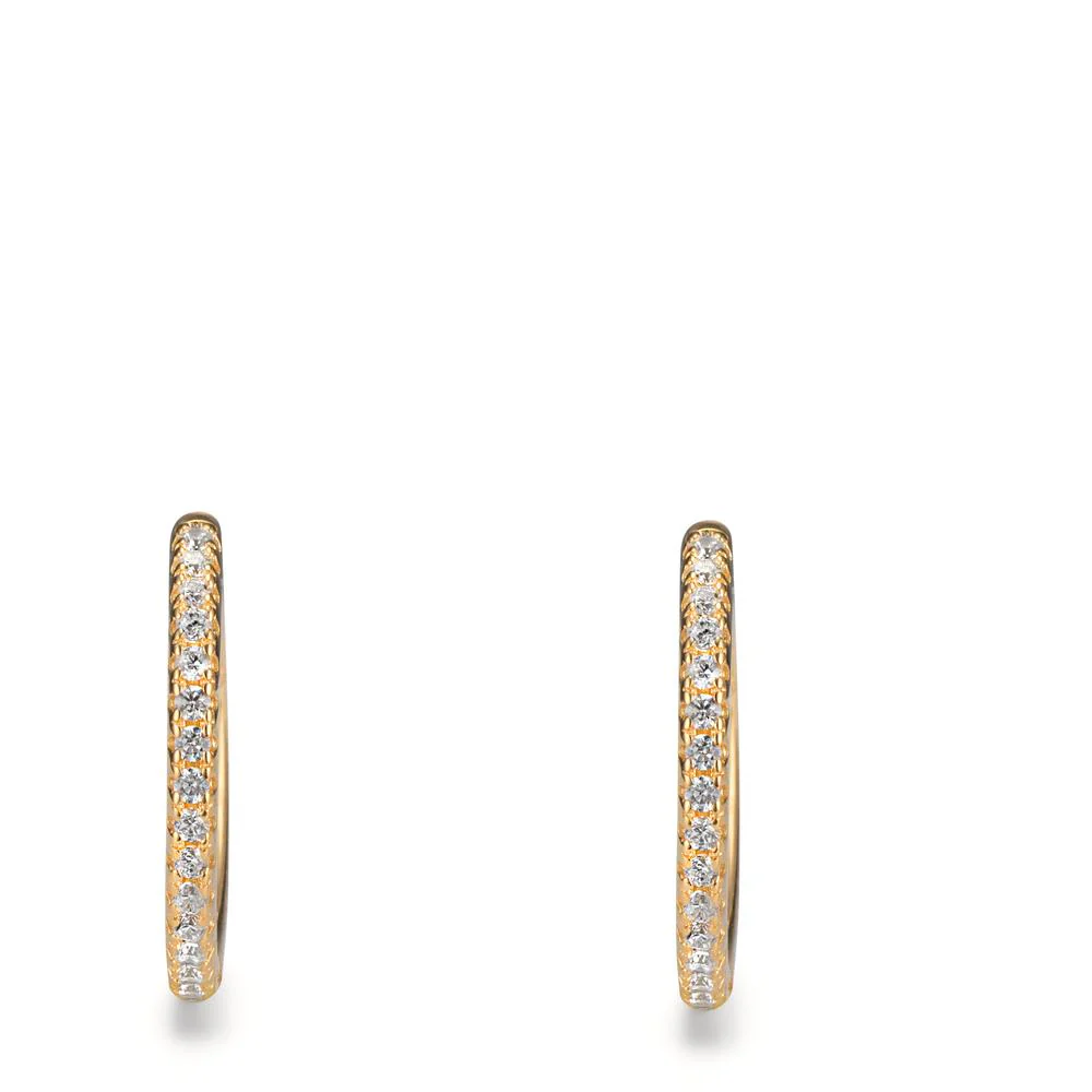 Orecchini circolari Argento Zirconia 30 pietra giallo dorato - Image 2