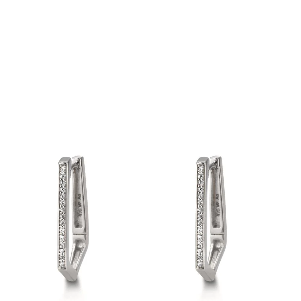 Orecchini circolari Argento Zirconia 30 pietra rodiato - Image 3