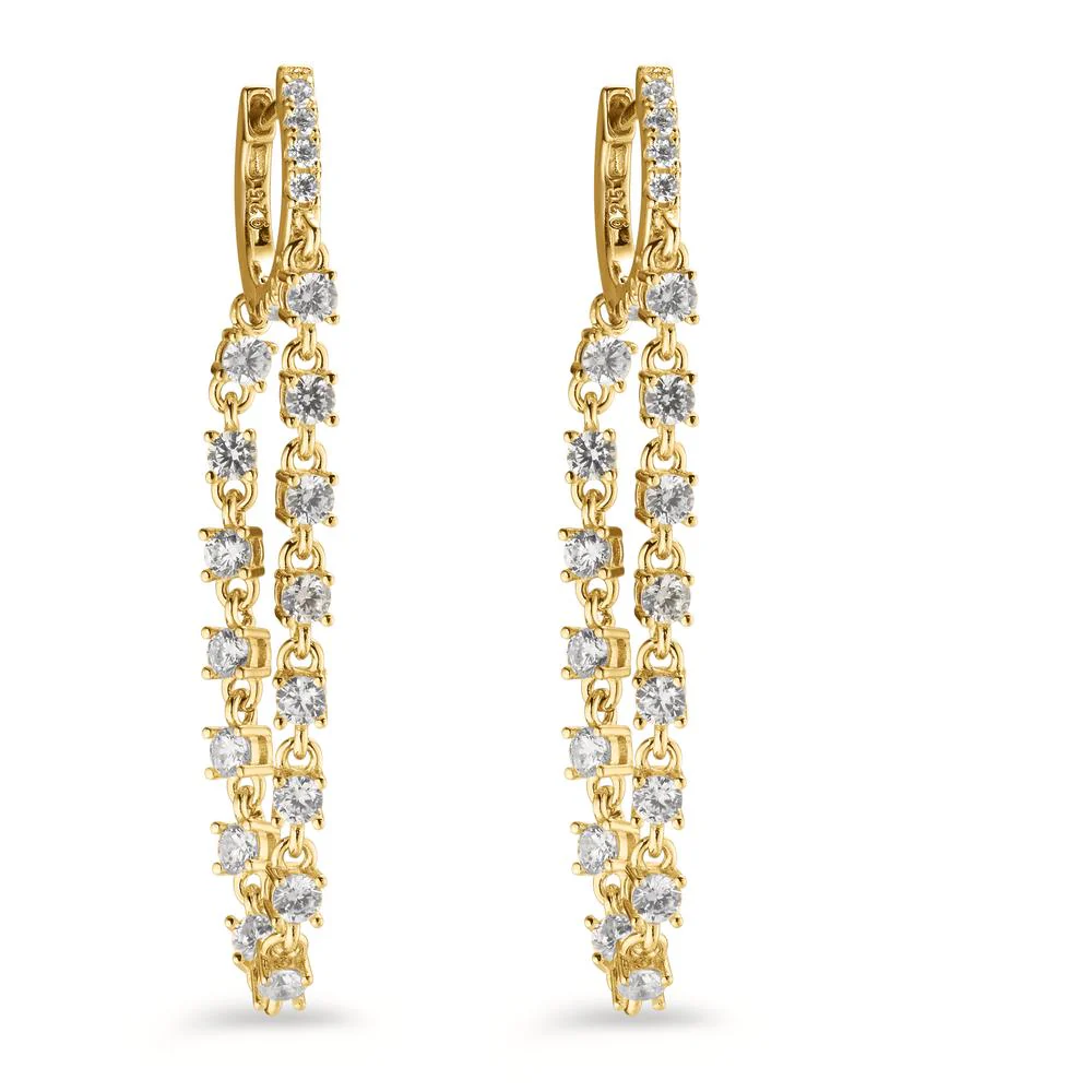 Orecchini circolari Argento Zirconia 46 pietra giallo dorato - Image 2