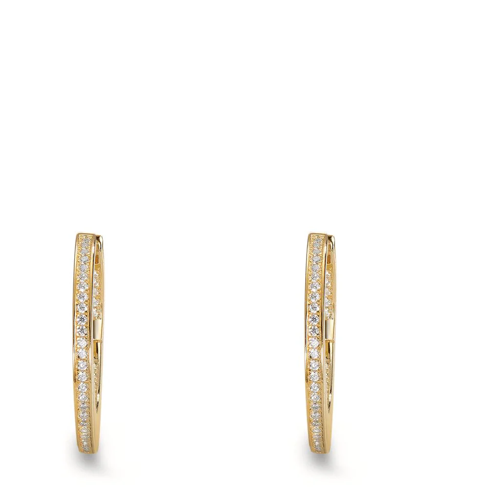Orecchini circolari Argento Zirconia 52 pietra giallo dorato - Image 2