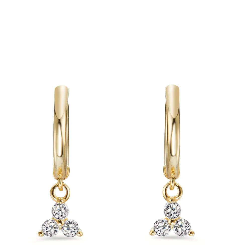 Orecchini circolari Argento Zirconia 6 pietra giallo dorato - Image 2