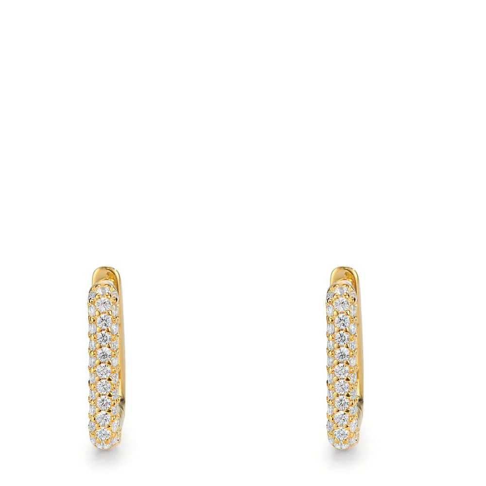 Orecchini circolari Argento Zirconia giallo dorato - Image 2