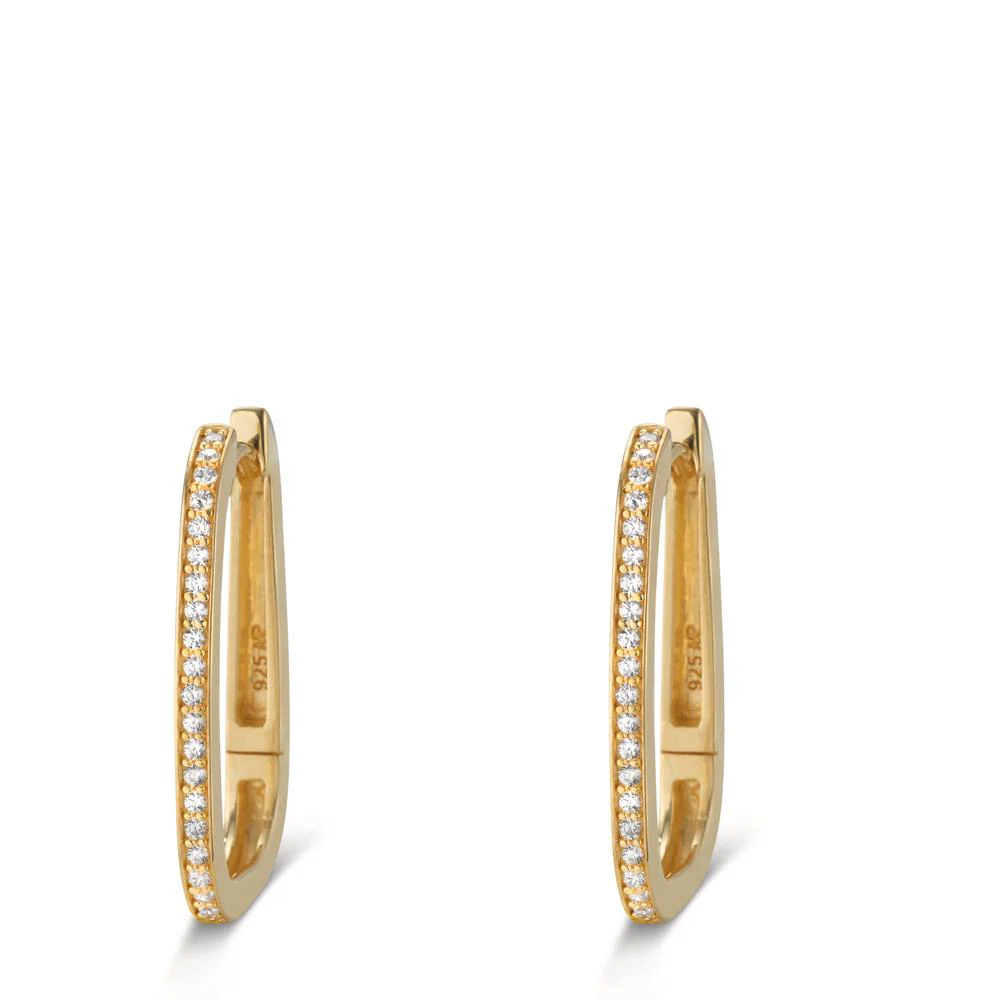 Orecchini circolari Argento Zirconia giallo dorato - Image 3