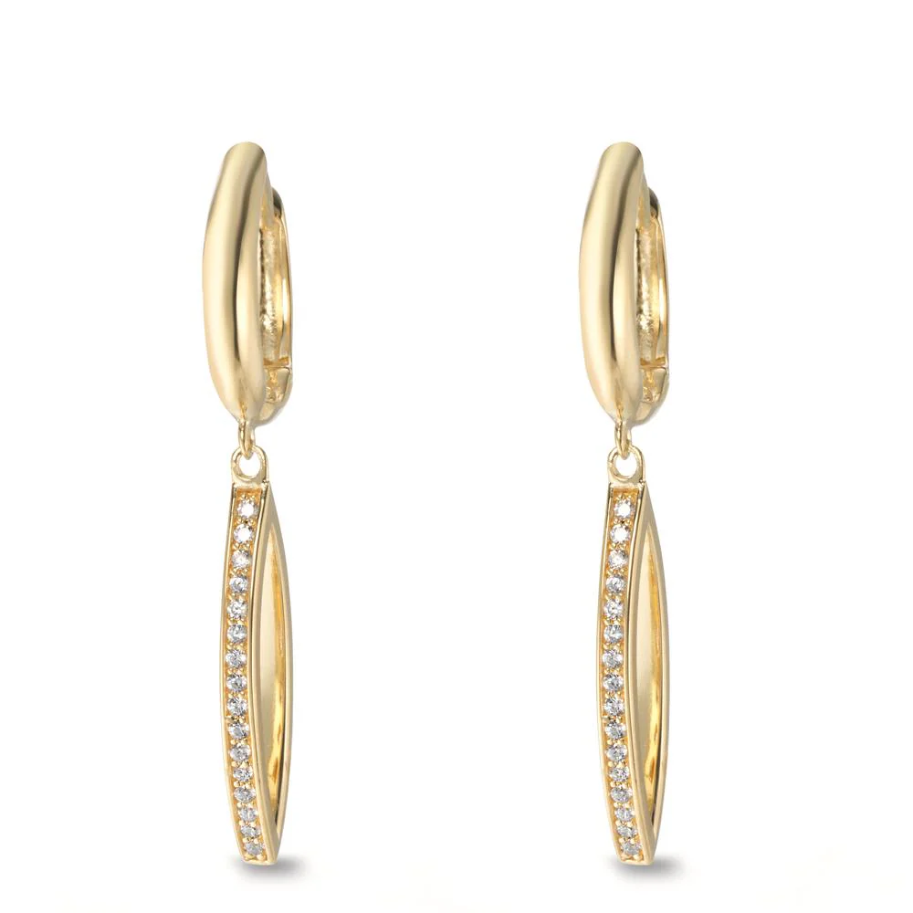 Orecchini circolari Argento Zirconia giallo dorato - Image 3