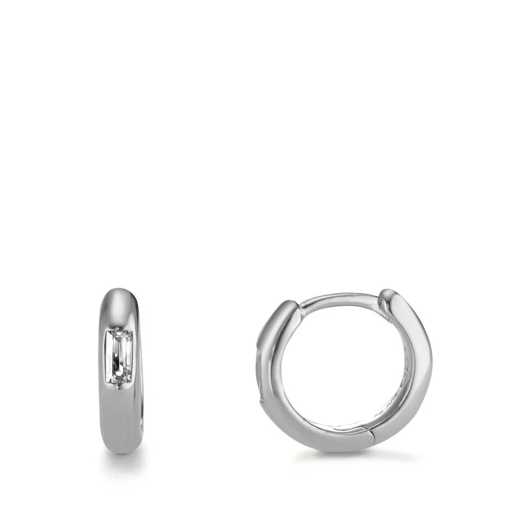 Orecchini circolari Argento Zirconia rodiato