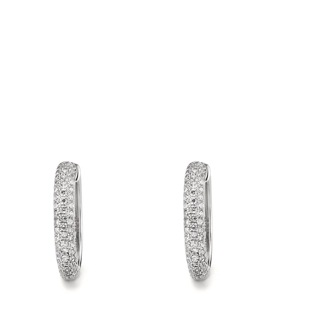 Orecchini circolari Argento Zirconia rodiato - Image 2