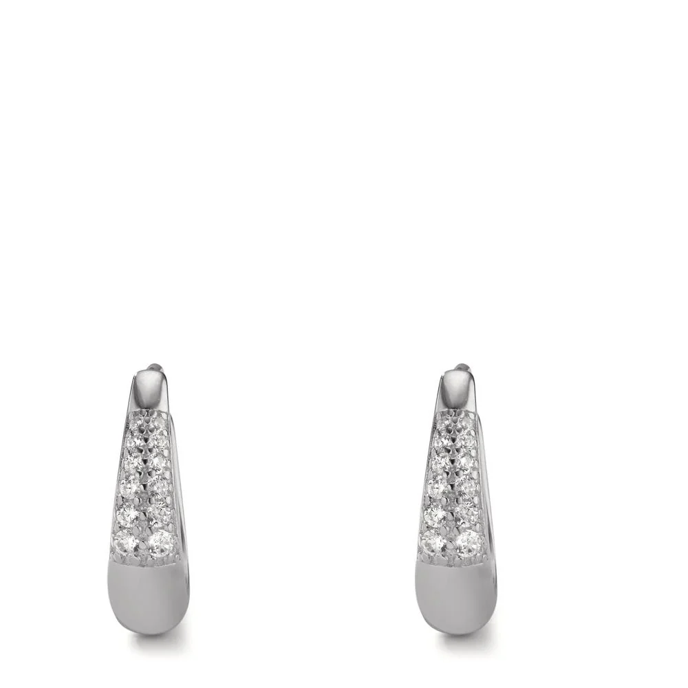 Orecchini circolari Argento Zirconia rodiato - Image 2