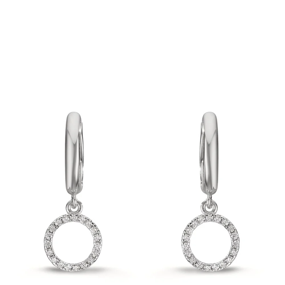 Orecchini circolari Argento Zirconia rodiato - Image 2