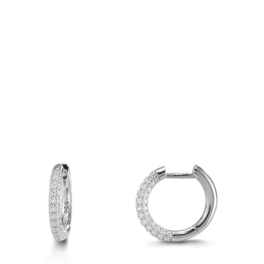 Orecchini circolari Argento Zirconia rodiato