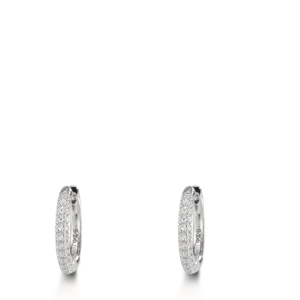 Orecchini circolari Argento Zirconia rodiato - Image 3