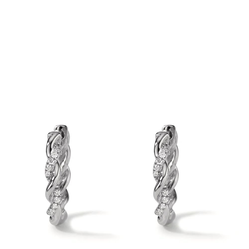 Orecchini circolari Oro bianco 750/18 carati Diamante 0.09 ct, 24 pietra, w-si - Image 2